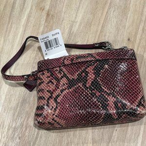 Coach Purple Snake Print Wristlet Bag NWT